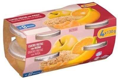 Cuatro frutas con avena